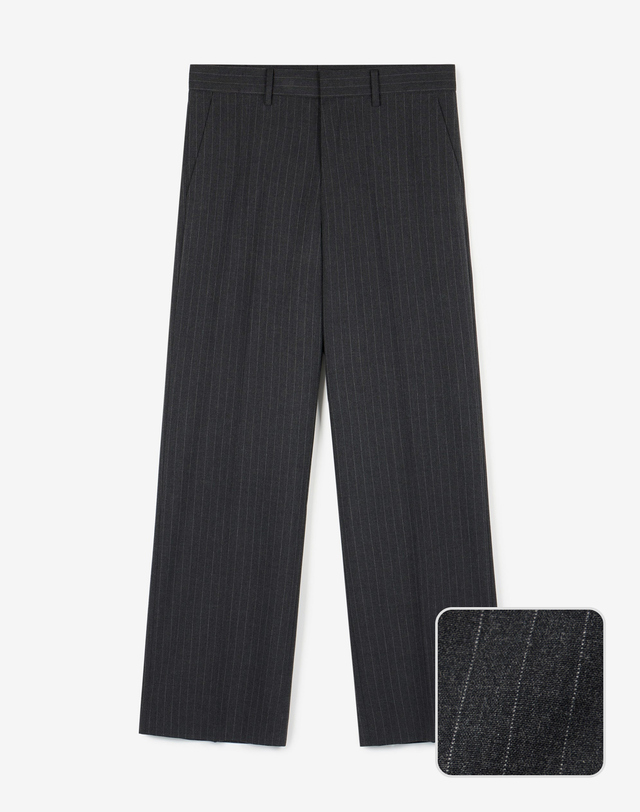 TNGT 남성 Wide Fit Pin Stripe Pants 다크그레이 TNPA6F108CG