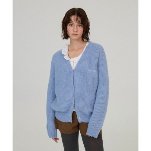 썸웨어버터 SOMEWHEREBUTTER Moody Wool Cardigan Light Blue S4WCA02LBF 391936_이미지