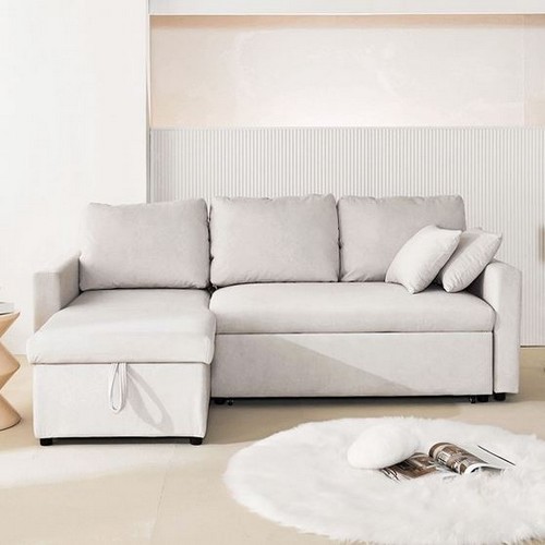 동서가구 루나 수납 확장형 편백황토숯 아쿠아텍스 패브릭 소파베드 4인용