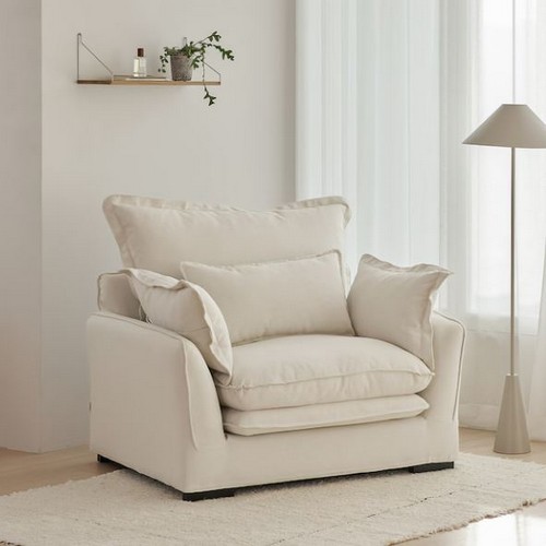 아이엔지홈 플로라 린넨 구스 패브릭 소파 1인용_이미지