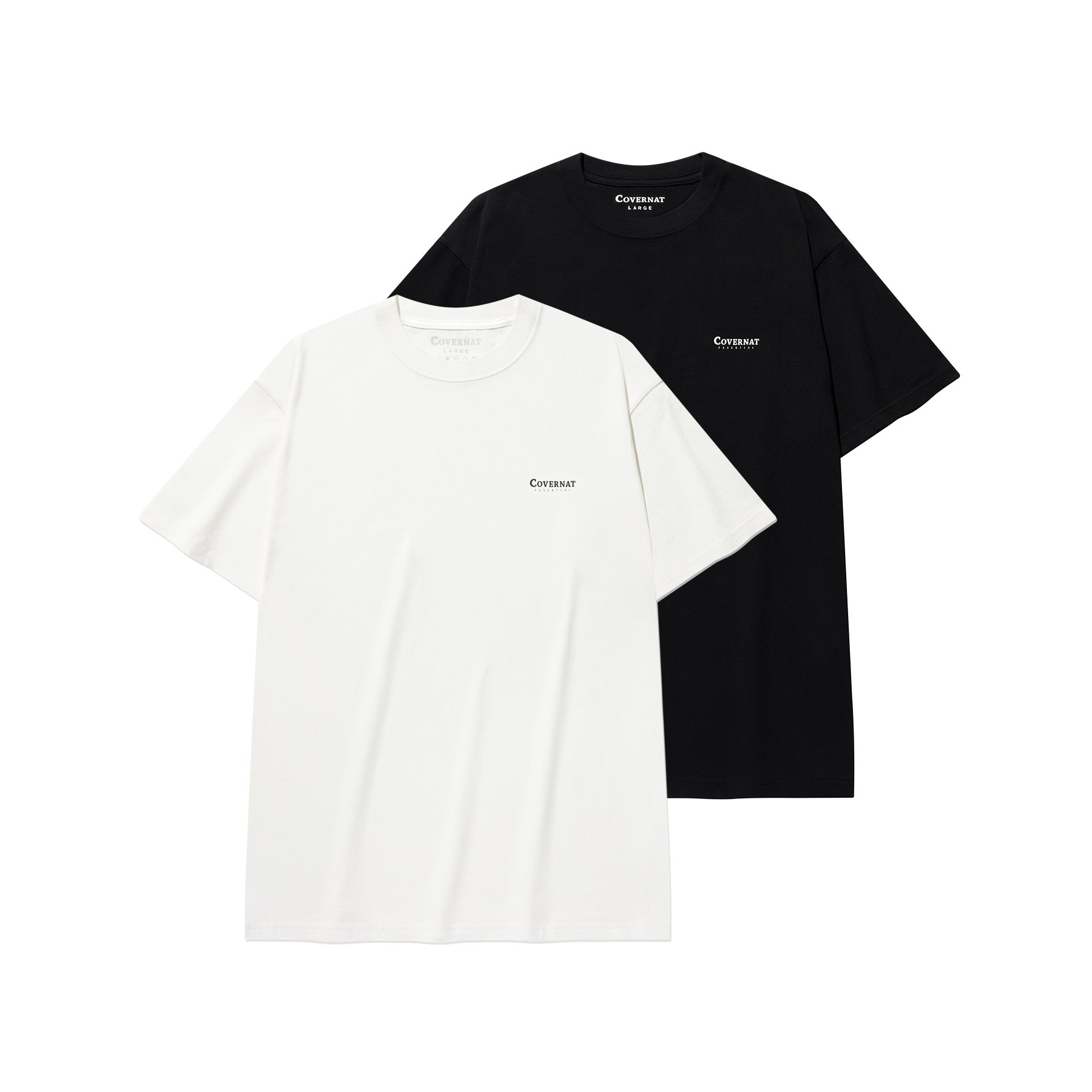 커버낫 남녀공용 쿨 코튼 티셔츠 2p CO2602STC1 L Black Black_이미지