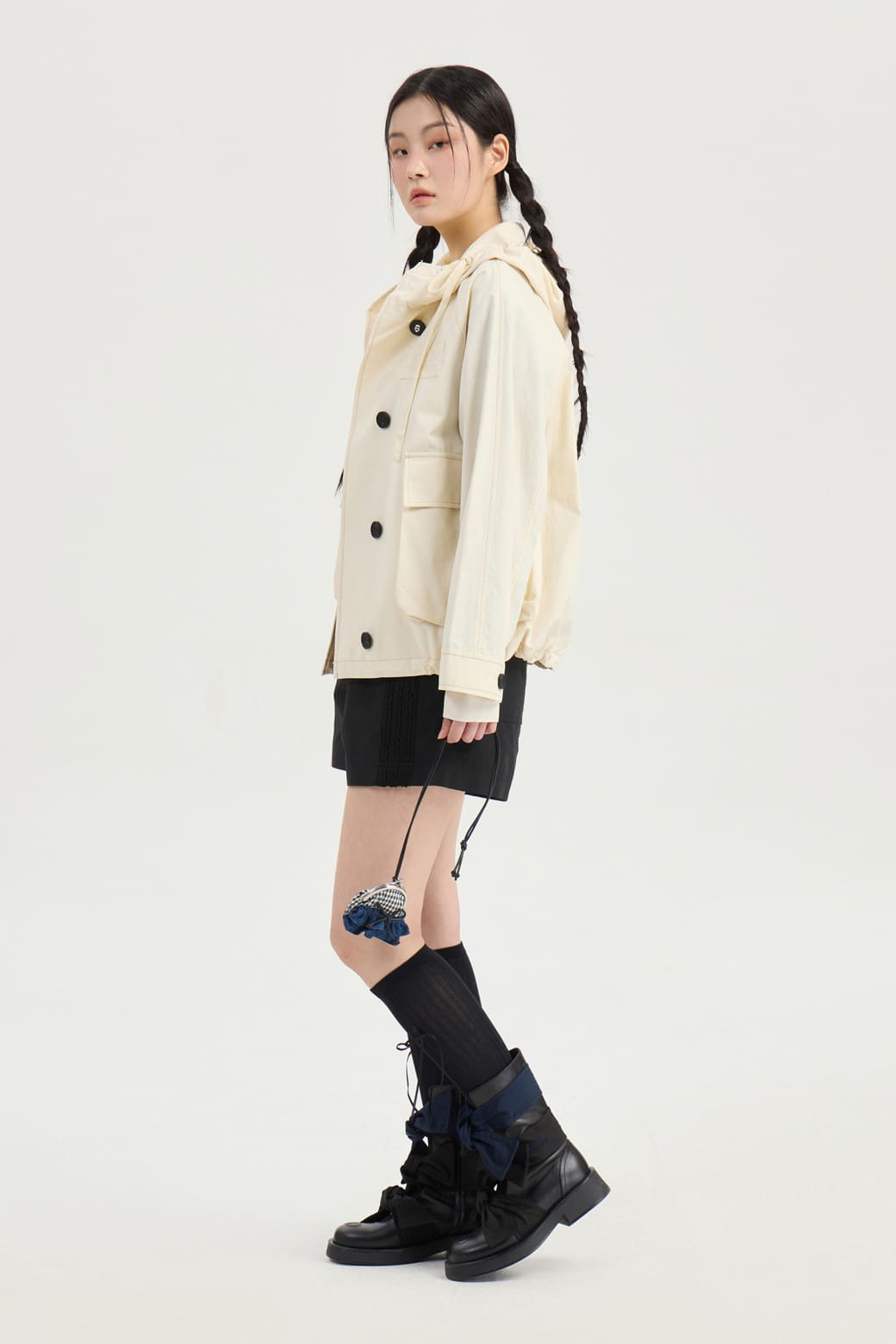 럭키슈에뜨 Button Up Big Pocket Jumper ivory LFUAM26310IVX