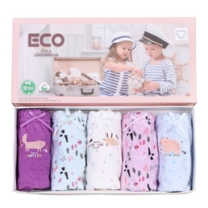 [불명] 포레스트 여아동 삼각 팬티 5p 순면 주니어 속옷