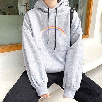 성동초음파 무지개 프린팅 포인트 기모 안감 일반핏 후드티_20430746_667501