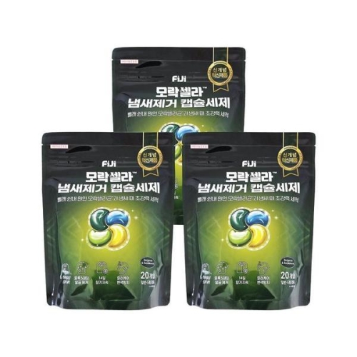 LG생활건강 피지(FIJI) 모락셀라 냄새제거 캡슐세제 20개입 (3개)