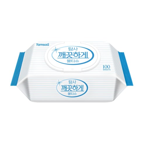 탐사 깨끗하게 물티슈 캡형 100매