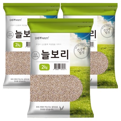 건강한밥상 국산 늘보리쌀 (2kg,3개)