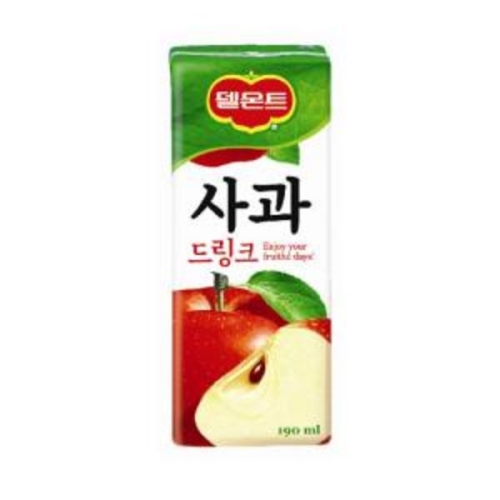 롯데칠성음료 델몬트 사과 드링크 190ml (4개)_이미지