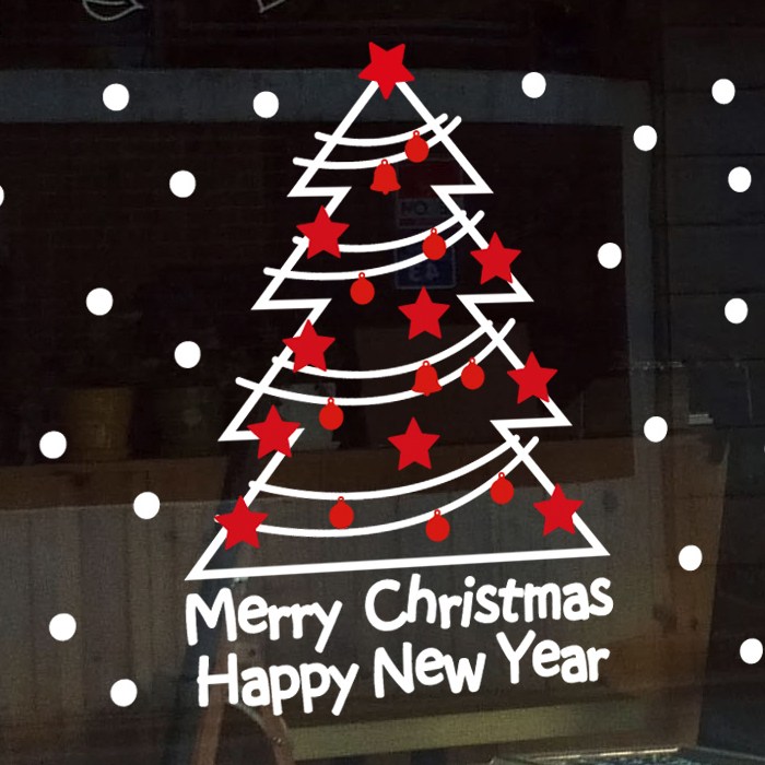 뭉키데코 해피 크리스마스 트리 시트지 (120 x 90cm)_이미지