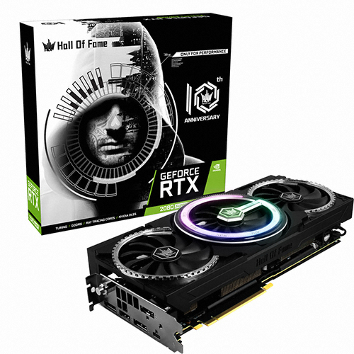 갤럭시 GALAX 지포스 RTX 2080 SUPER Hall Of Fame D6 8GB 10th Anniversary BLACK Edition