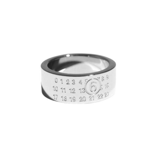 MM6 MM6 메종 마르지엘라 뉴메릭 미니멀 시그니쳐 링 폴리쉬드 실버 팔라듐 SM6UQ0057P6469951