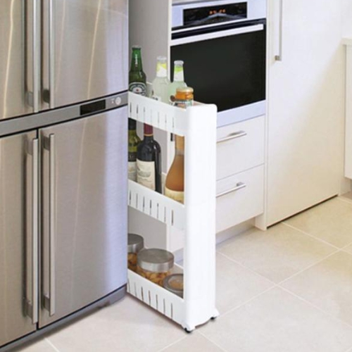 더리빙  이동식 3단 틈새 수납장 120