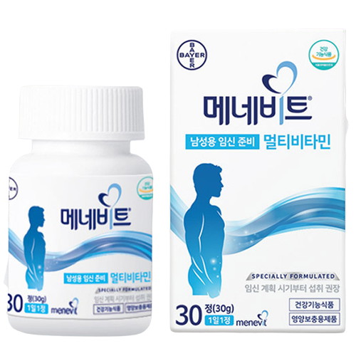 바이엘 메네비트 남성용 임신 준비 멀티비타민 30정이미지입니다. 누르면 해당 게시물로 새창이동합니다.
