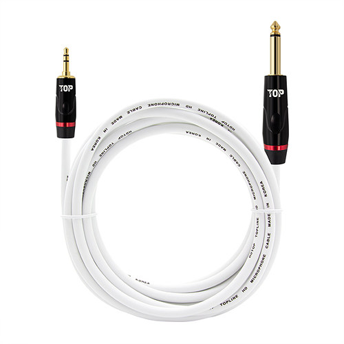 탑라인에이치디 HDTOP 3.5 스테레오 to 5.5 모노 화이트 케이블 (10m, HT-TP713)_이미지