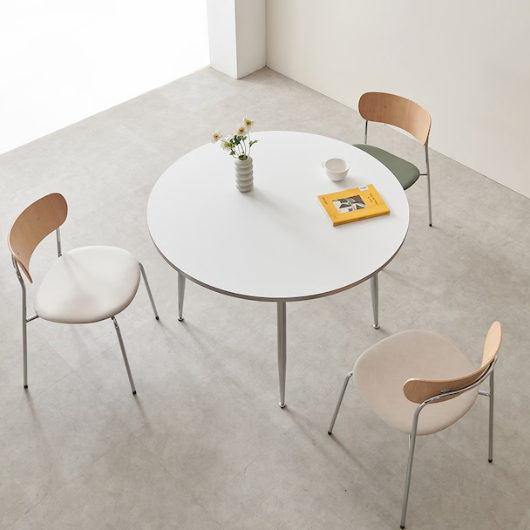폴앤코코 플랜비 실버 원형 식탁 1000 (의자별도)_이미지