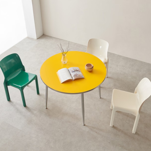 폴앤코코 플랜비 실버 원형 식탁 1000 (의자별도)_이미지