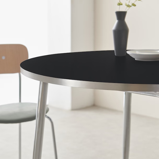 폴앤코코 플랜비 실버 원형 식탁 1000 (의자별도)_이미지