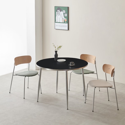 폴앤코코 플랜비 실버 원형 식탁 1000 (의자별도)_이미지