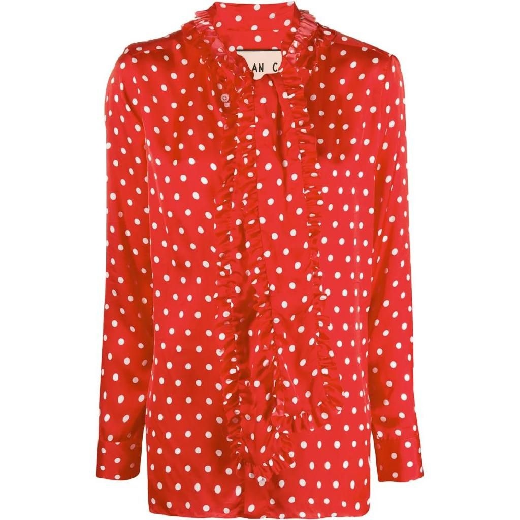 플랜씨 폴카 도트 프린트 블라우스 CMCAB60KV0TV012 T_이미지