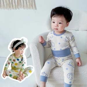 조이멀티 네모스마일 유아 아기 순면 배앓이방지 실내복 205281