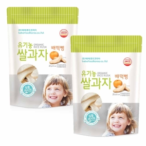 베베푸드 유기농 쌀과자 배 떡뻥 20g (2개)_이미지