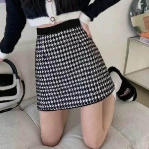 오노마 ONM 하운드 체크 스커트 미니 A라인 허리 밴딩으로 편함 11576196_이미지