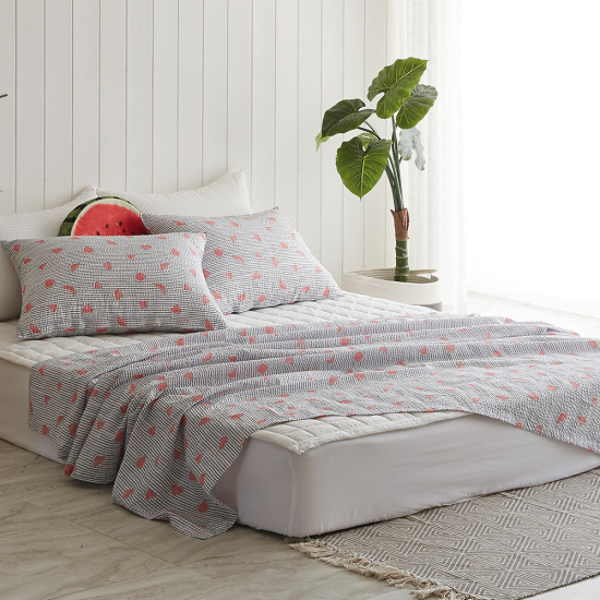 누비지오 시원한 워터멜론 리플시어서커 이불베개세트 (퀸 Q)