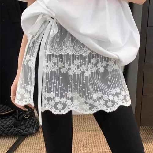 오너클랜 시스루 레이스 랩 스커트 발레 코어룩 레이어드용 WFLLO7J260305_이미지