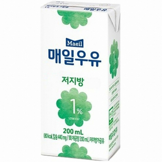 매일유업 매일우유 저지방 1% (멸균) 200ml (1개)_이미지