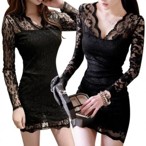 오노마 ONM 미니 원피스 홀복 시스루 연말 파티 의상 블랙 S37294437