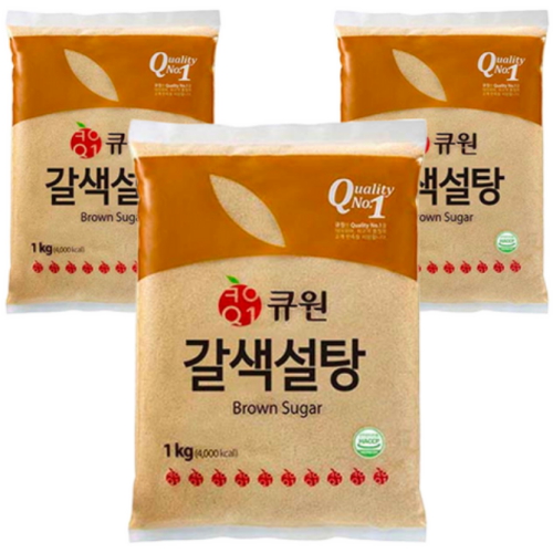 큐원 갈색설탕 1kg (3개)_이미지