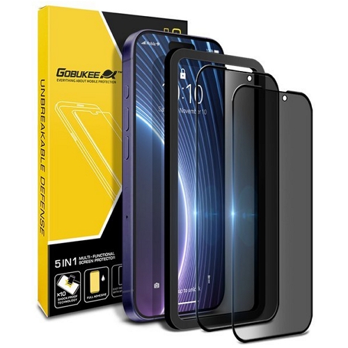 더하기 고부기 아이폰17 프로 풀점착 풀커버 프라이버시 강화유리 보호필름 (액정 2매)_이미지