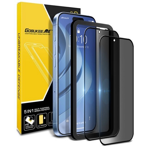 더하기 고부기 아이폰17 프로 풀점착 풀커버 프라이버시 강화유리 보호필름 (액정 2매)_이미지