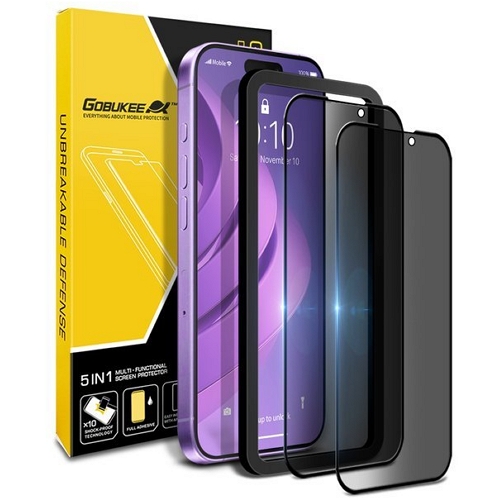 더하기 고부기 아이폰17 프로 풀점착 풀커버 프라이버시 강화유리 보호필름 (액정 2매)_이미지