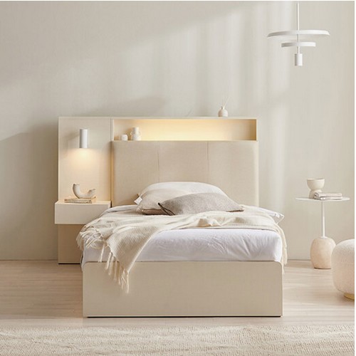 삼익가구 더메인 프리미엄 가죽헤드 수납 호텔 LED침대 SS (독립스프링)_이미지