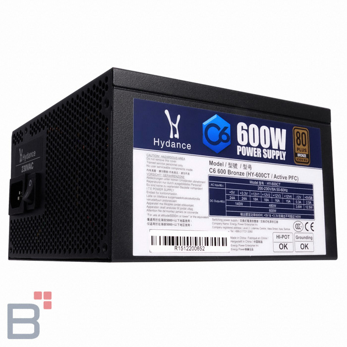 시소닉 HYDANCE HY-600CT Active PFC 80PLUS브론즈_이미지