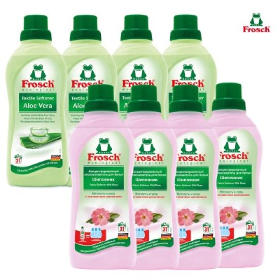 프로쉬 알로에베라 섬유유연제 750ml x 4개 + 와일드로즈 750ml x 4개_이미지