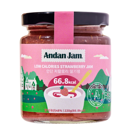 안단잼 저칼로리 딸기잼 220g (2개)
