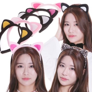 파티빌리지 고양이 머리띠 파티 동물 응원 놀이공원 단체 생일