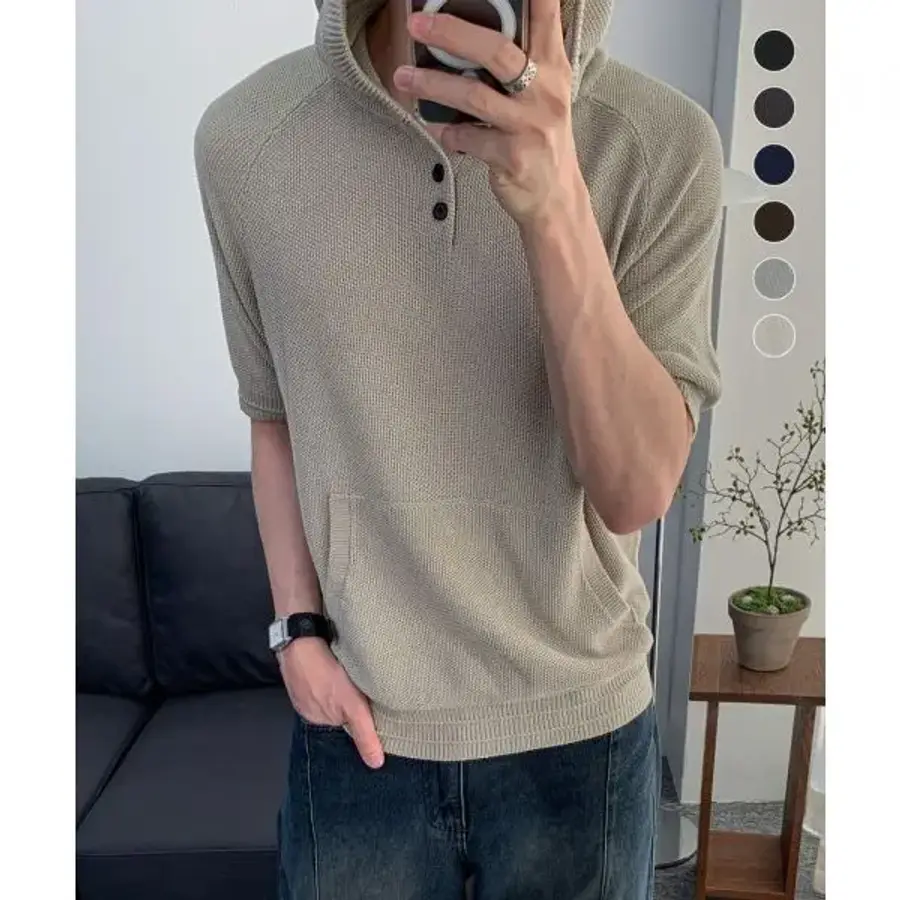 ltgt COCLX데일리룸 후드 피케 하프 니트 COOSKT071 243779