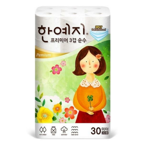 한예지 프리미어 3겹 순수 30m (30롤) (2팩)_이미지