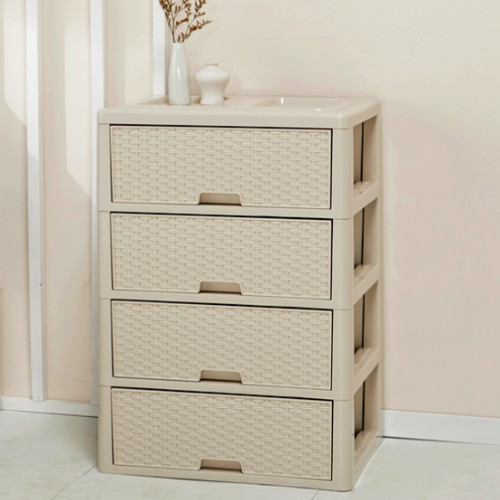 라탄 대형 4단 서랍장