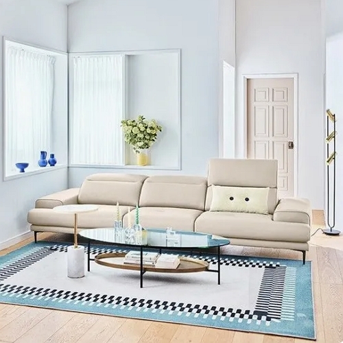 에싸 아르떼 헤드기능 베티버 천연가죽 소파 4인용 (스툴별도)