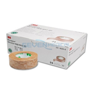 3M 마이크로포 1533-0 살색 1.25cm 24롤 반창고 투명 플라스틱 트랜스포