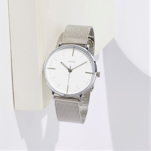 이랜드 로이드 로이드 1층 동아수성 엘메이트 실버 남성 메쉬시계 LL1G22605MSS