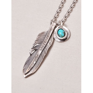 노스웍스 NORTH WORKS 터키석 페더 실버 목걸이 펜던트 LIBERTY FEATHERN-410 50cm/다음 입하분_이미지