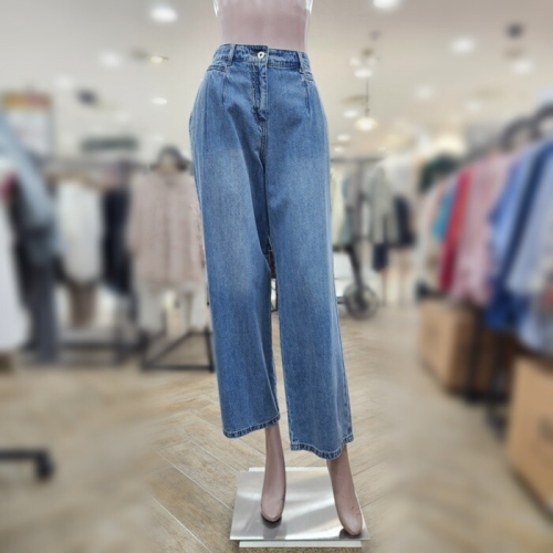 BCBG 여름25 핀턱 데님 바지 B5B4P354 블루 55_이미지