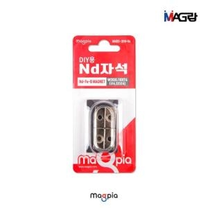 마그피아 학습교재 마그랑 DIY강력자석 접시나사형 사각 W20 X L10 X T4 4개입 MNDS-2010-04