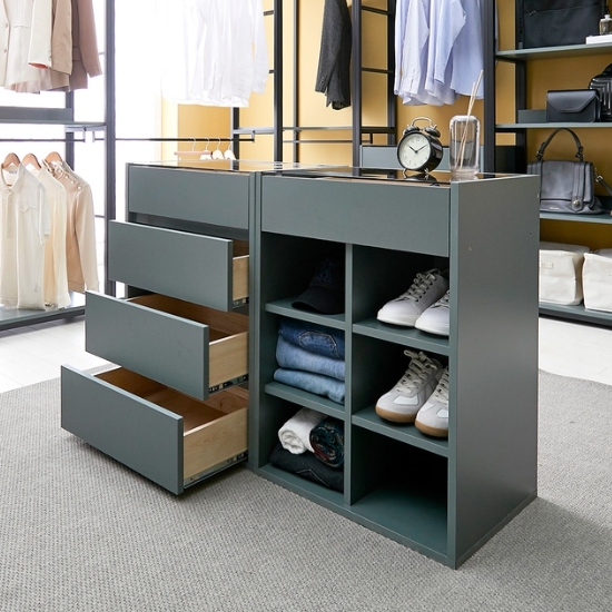 가이온 템스 선반형 드레스룸 아일랜드 서랍장 1200_이미지