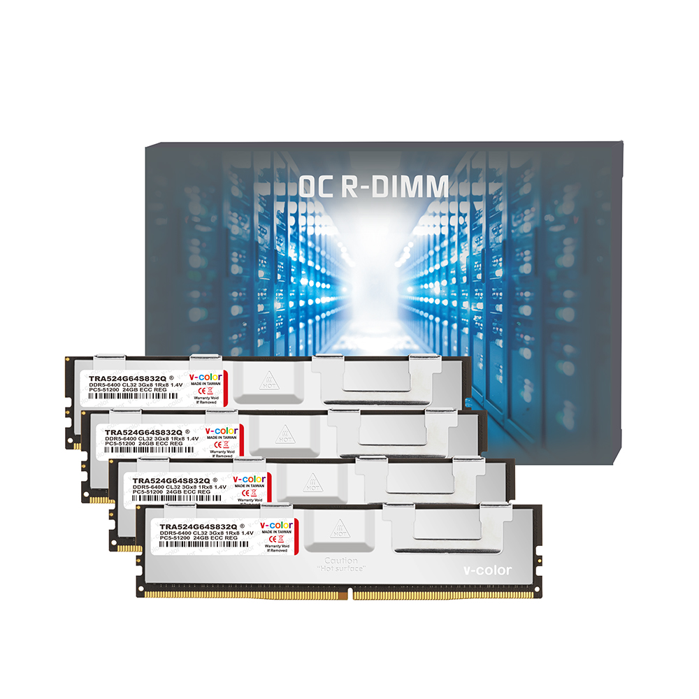 V-Color DDR5-6400 CL32 ECC/REG 패키지 (96GB(24Gx4))